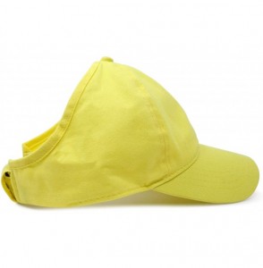 Baseball Caps Ladies Ponytail Cap Womens Half Visor with Adjustable Elastic Band - Minion Yellow - CW120KN5O3B