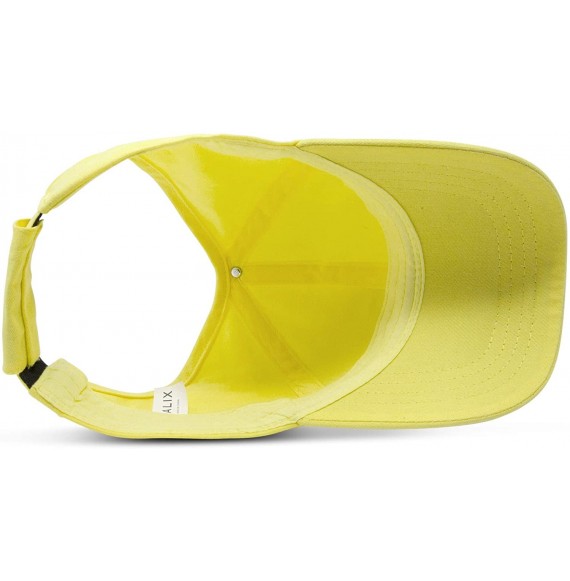 Baseball Caps Ladies Ponytail Cap Womens Half Visor with Adjustable Elastic Band - Minion Yellow - CW120KN5O3B