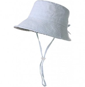 Sun Hats Crushable Summer Sunhat Women SPF50 100% Cotton Safari Beach Bucket Hats 55-59CM - 99004_blue - CZ18EM6O94S