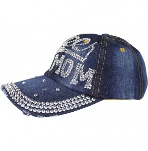 Baseball Caps Rhinestone Baseball Cap Denim - Cheer Mom - CD1862ETKUO