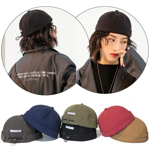 Skullies & Beanies Docker Cap Hats Sailor Cap Men Hats Worker Beanie Hat Retro Brimless Hat - Green - CQ18Y8YGGOD