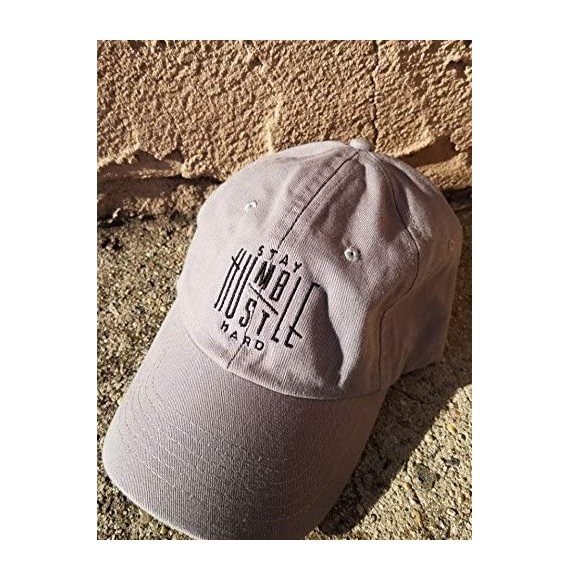 Baseball Caps Humble Stay Hard Logo Style Dad Hat Washed Cotton Polo Baseball Cap - Lt.grey - CM187Y95NHR