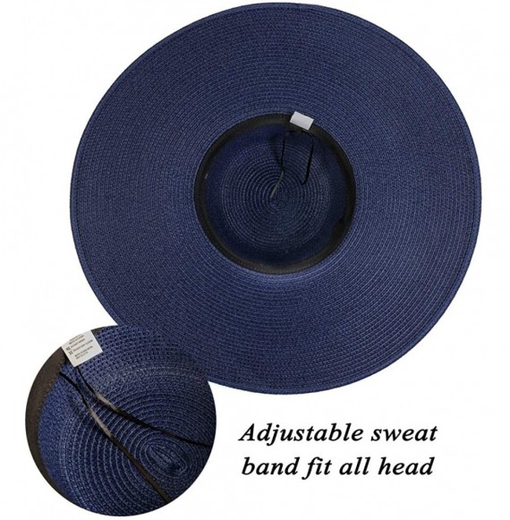 Sun Hats Foldable Women Beach Hat Sun Hat - 2020 - Navy - CZ194MGSY2H