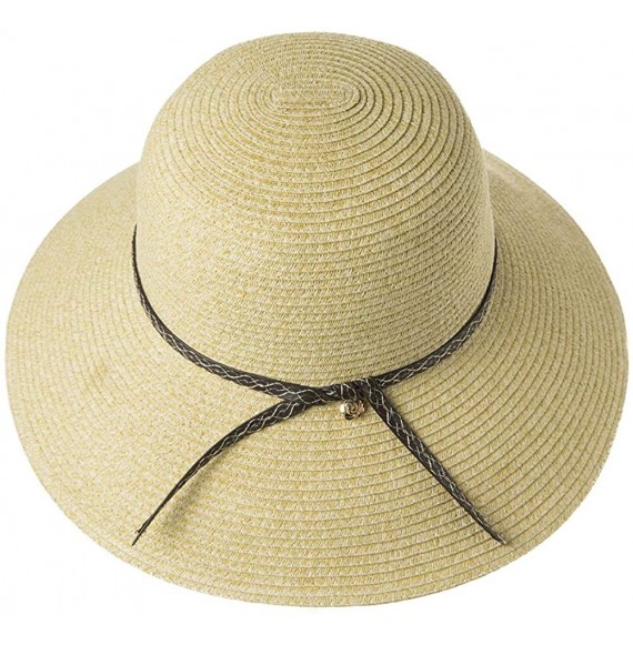 Sun Hats Womens UPF 50 Straw Sun Hat Floppy Wide Brim Fashion Beach Accessories Packable & Adjustable - 16036beige - CU18R6TUGX9