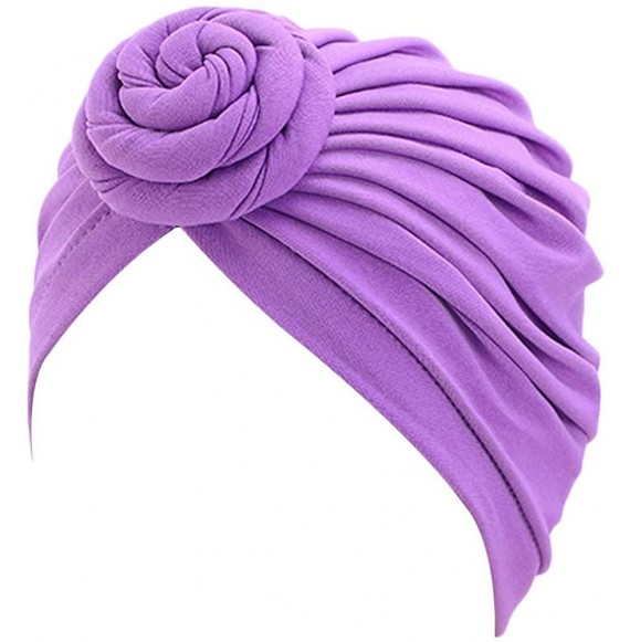 Skullies & Beanies Women Turban Knotted Cotton Headwrap Beanie Pre-Tied Bonnet Women Hair Accessories Chemo Cap Hair Loss Hat...