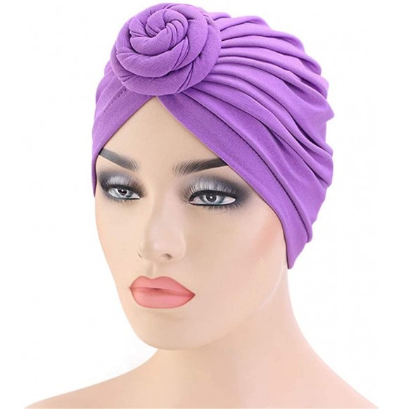 Skullies & Beanies Women Turban Knotted Cotton Headwrap Beanie Pre-Tied Bonnet Women Hair Accessories Chemo Cap Hair Loss Hat...