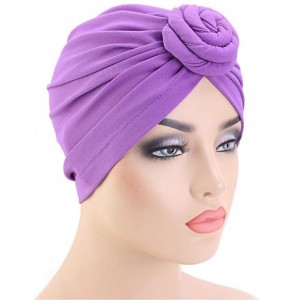 Skullies & Beanies Women Turban Knotted Cotton Headwrap Beanie Pre-Tied Bonnet Women Hair Accessories Chemo Cap Hair Loss Hat...