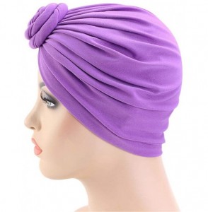 Skullies & Beanies Women Turban Knotted Cotton Headwrap Beanie Pre-Tied Bonnet Women Hair Accessories Chemo Cap Hair Loss Hat...