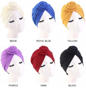 Skullies & Beanies Women Turban Knotted Cotton Headwrap Beanie Pre-Tied Bonnet Women Hair Accessories Chemo Cap Hair Loss Hat...