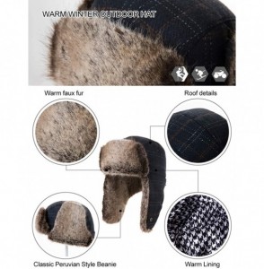 Skullies & Beanies Cotton Trapper Hat Faux Fur Earflaps Hunting Hat Warm Pillow Lining Unisex - 00775_brown - CG18AN0ET47