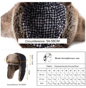 Skullies & Beanies Cotton Trapper Hat Faux Fur Earflaps Hunting Hat Warm Pillow Lining Unisex - 00775_brown - CG18AN0ET47