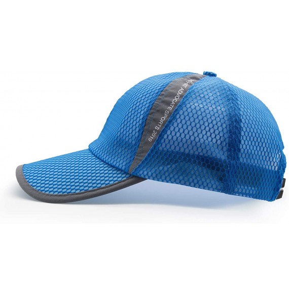 Baseball Caps Unisex Summer Breathable Quick Dry Mesh Baseball Cap Sun Hat - Blue - CB18R84ILRK