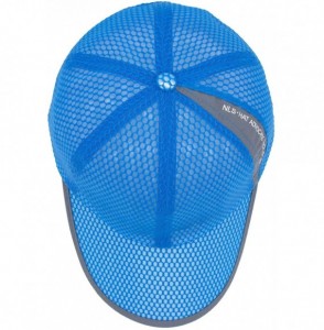 Baseball Caps Unisex Summer Breathable Quick Dry Mesh Baseball Cap Sun Hat - Blue - CB18R84ILRK