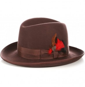 Fedoras Premium Godfather Hat - Brown - CT12BPOU3J9