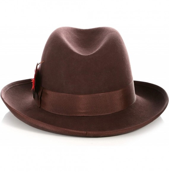 Fedoras Premium Godfather Hat - Brown - CT12BPOU3J9