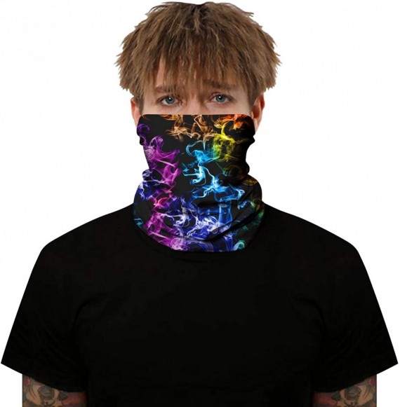 Balaclavas Rave Bandana for Men Women Neck Gaiter Scarf Dust Wind Balaclava Headwear - Smoke - CW197SMERRN