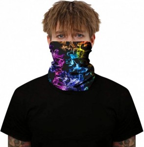 Balaclavas Rave Bandana for Men Women Neck Gaiter Scarf Dust Wind Balaclava Headwear - Smoke - CW197SMERRN