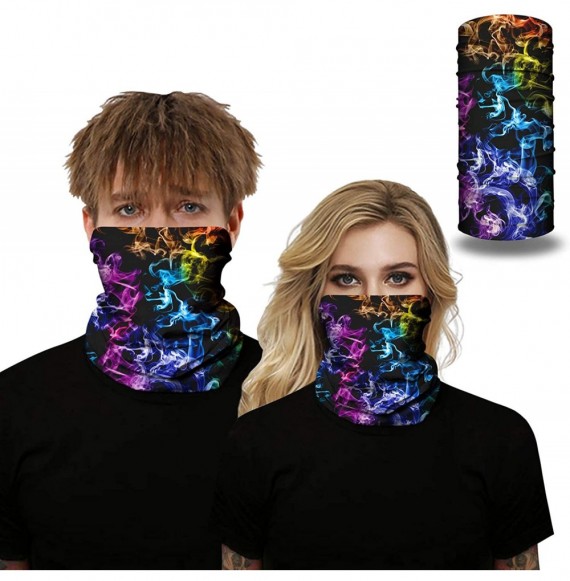 Balaclavas Rave Bandana for Men Women Neck Gaiter Scarf Dust Wind Balaclava Headwear - Smoke - CW197SMERRN