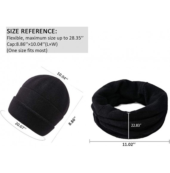 Skullies & Beanies 2pcs Gift Box-Style Winter Beanie Hat Scarf Set Warm Knit Hat Wool Skull Cap for Men Women - Black - C318A...