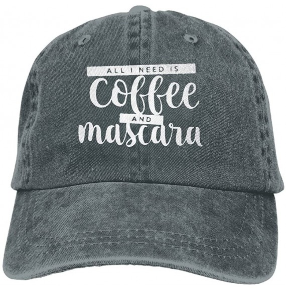 Baseball Caps All I Need is Coffee and Mascara Unisex Denim Jeanet Baseball Cap Adjustable Hunting Cap for Men Or Women - C41...