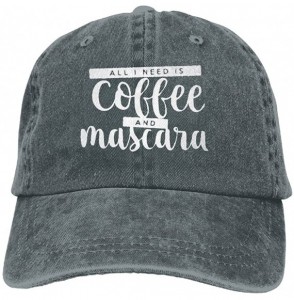 Baseball Caps All I Need is Coffee and Mascara Unisex Denim Jeanet Baseball Cap Adjustable Hunting Cap for Men Or Women - C41...