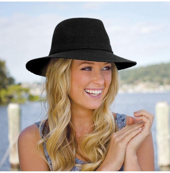 Sun Hats Women's Victoria Fedora Sun Hat - UPF 50+- Adjustable- Packable- Modern Style- Designed in Australia - CY11QIBTESB