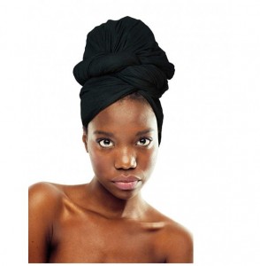 Headbands Women' Soft Stretch Headband Long Head Wrap Scarf Turban Tie (Black) - Black - C218GHG5OUK