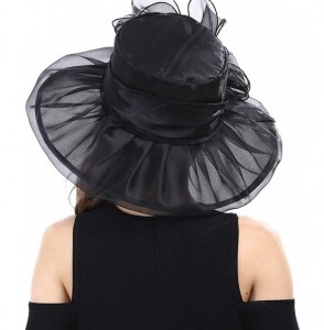 Sun Hats Women's Kentucky Derby Fascinators Church Wedding Easter Tea Party Hat - Black - CB124ASWCRH