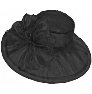 Sun Hats Women's Kentucky Derby Fascinators Church Wedding Easter Tea Party Hat - Black - CB124ASWCRH