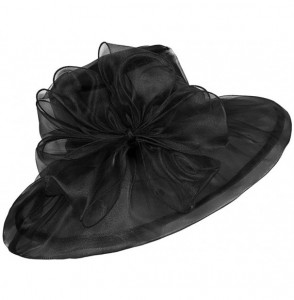 Sun Hats Women's Kentucky Derby Fascinators Church Wedding Easter Tea Party Hat - Black - CB124ASWCRH