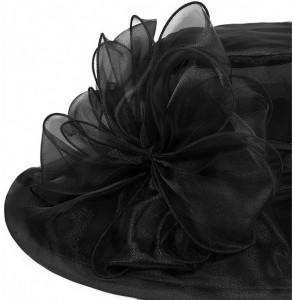 Sun Hats Women's Kentucky Derby Fascinators Church Wedding Easter Tea Party Hat - Black - CB124ASWCRH