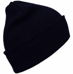 Skullies & Beanies Custom Hat Wool Cuffed Plain Beanie Warm Winter Knit Hats Skull Cap DIY Hat - Blue - CM18LXWWN4N