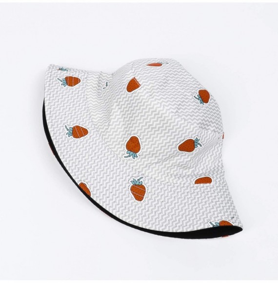 Sun Hats Fashion Fruit Bucket Hat for Women Trendy Strawberry Painted Foldable Summer Cotton Fisherman Sun Caps - CV1983RO20C