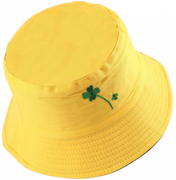 Bucket Hats Unisex Fashion Embroidered Bucket Hat Summer Fisherman Cap for Men Women - Yellow Leaf - CN18STL2MXX