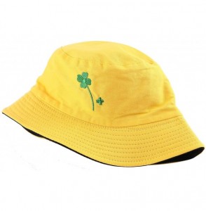 Bucket Hats Unisex Fashion Embroidered Bucket Hat Summer Fisherman Cap for Men Women - Yellow Leaf - CN18STL2MXX