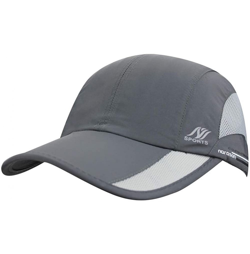 Baseball Caps Men Women Summer Mesh Snapback Running Baseball Tennis Ball Golf Hats Caps Visor - Dark Gray - CU12G5RN5U5