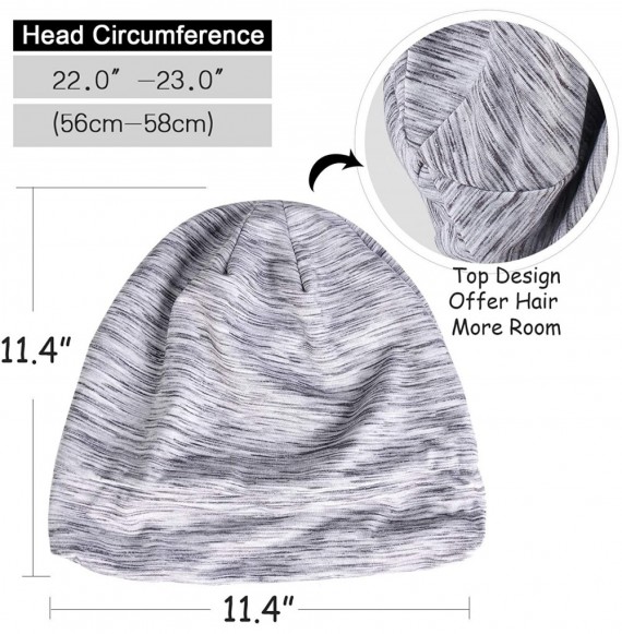 Skullies & Beanies Hair Cover Bonnet Satin Sleep Cap - Adjustable Stay on Silk Lined Slouchy Beanie for Night Sleeping Surgic...