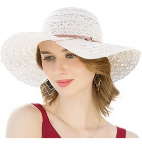 Sun Hats Women Summer Beach Sun Hats Floppy Packable Hat for Women Lace Straw Hats Wide Brim Hat UV UPF Sun Protection - CP19...