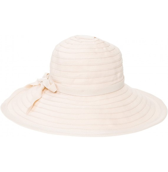 Sun Hats Ribbon Large Brim Sun Hat - Linen - CV17Z2KACWH