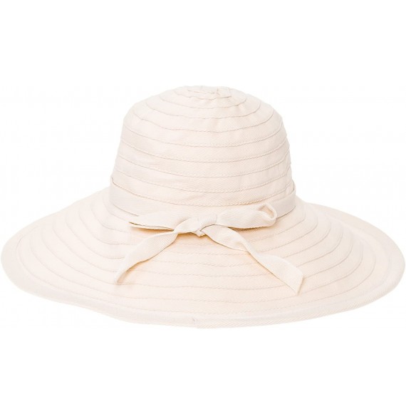 Sun Hats Ribbon Large Brim Sun Hat - Linen - CV17Z2KACWH