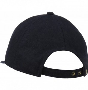 Baseball Caps Women's Wool Baseball Hat with Adjustable Back - Navy - C211CZVH2I7