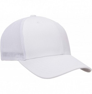 Baseball Caps Trucker Mesh Fitted Cap - White - C9193H5ATY4