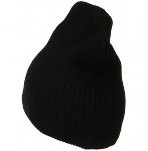 Skullies & Beanies Big Stripe Ribbed Cotton Beanie - Black - CI113RDCYFN