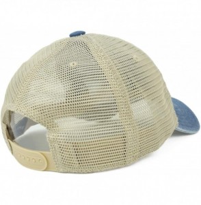 Baseball Caps Oversize XXL Unstructured Washed Pigment Dyed Trucker Mesh Cap - Navy - C718LNI2LRU