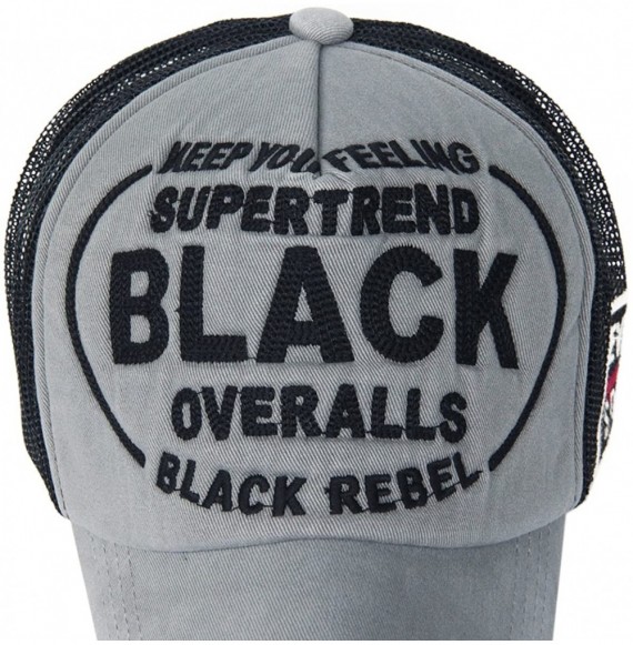 Skullies & Beanies Mens Keep You Feeling Super Trend Overalls Black Rebel Foam Mesh Trucker Hat Baseball Snapback Cap - Grey ...