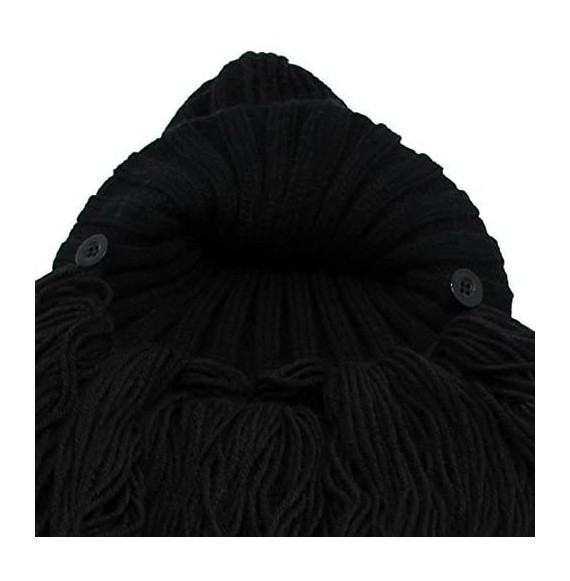 Skullies & Beanies Viking Beard Hat Barbarian Beanie Funny Ski Hat Creative Long Ceard Wool Facemask for Men Kint Caps Cospla...