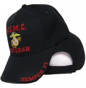 Skullies & Beanies Superstore U.S.M.C Veteran Semper Fi EGA Marines Black Baseball Ball Cap Hat - CE1897N5T63