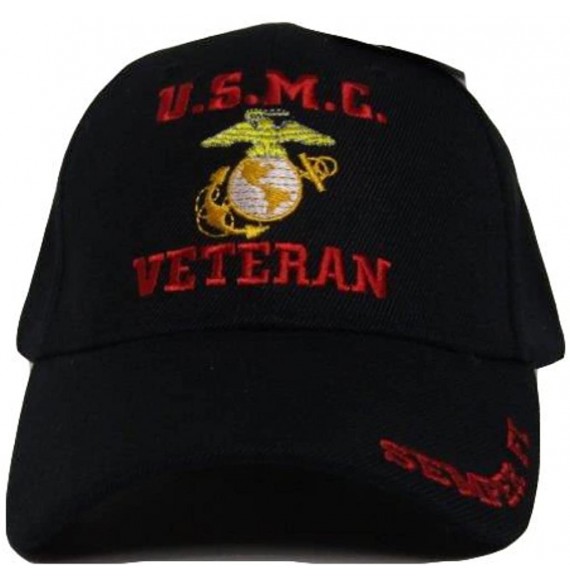 Skullies & Beanies Superstore U.S.M.C Veteran Semper Fi EGA Marines Black Baseball Ball Cap Hat - CE1897N5T63