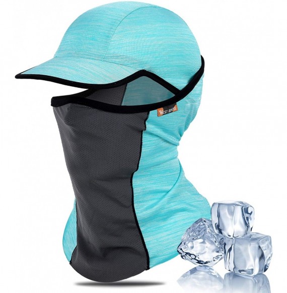 Balaclavas Sun UV Protection Summer Face Mask Breathable Cooling Fishing Neck Gaiter - Blue - C61965CA892