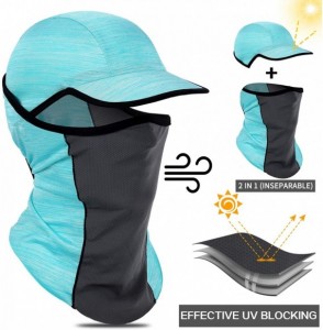 Balaclavas Sun UV Protection Summer Face Mask Breathable Cooling Fishing Neck Gaiter - Blue - C61965CA892